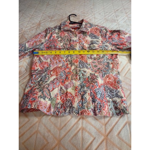 Joni B Top Size M Multicolor Thick Long Sleeve Button - Picture 5 of 9